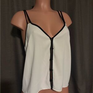 Zara White Camisole with Black Trim and Double Straps